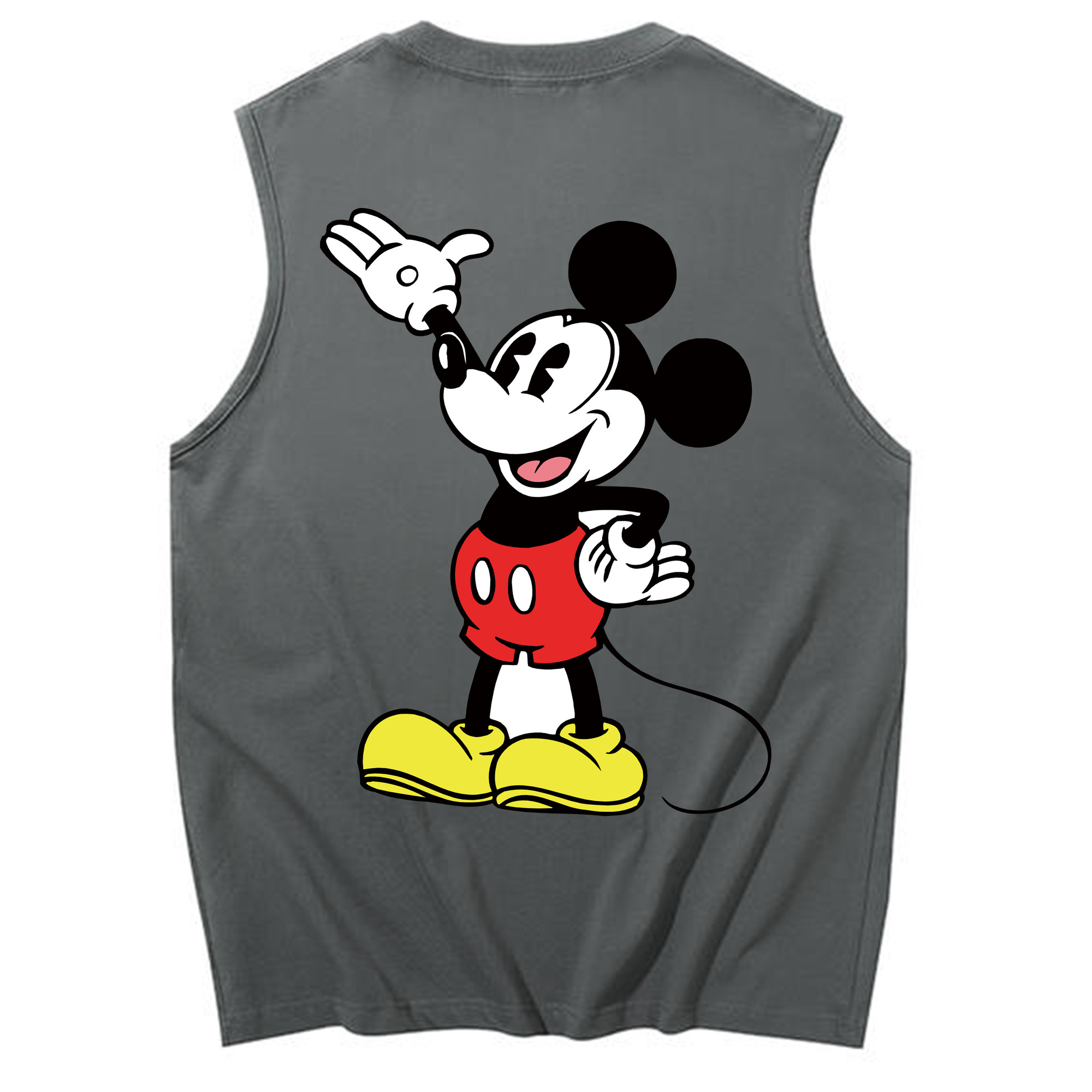 ミッキーマウス Mickey Mouse コットン100％タンクトップ（背面プリント）